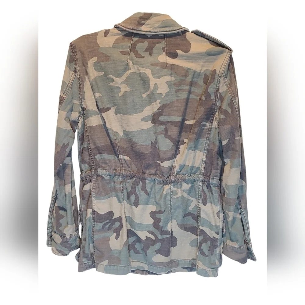 Free People Camouflage Military Style 100% Cotton Jacket size XS - Picture 2 of 2